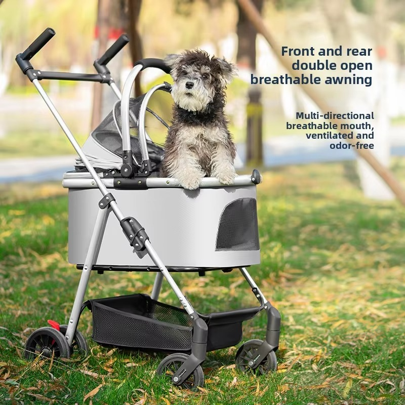 3-in-1 Pet Stroller for Small Dogs & Cats Lightweight Travel Carrier with Canopy Separable Puppy Push Cart for Outdoor Walking