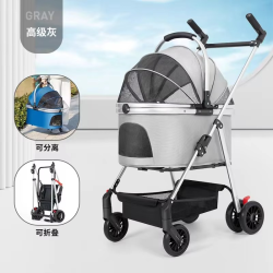 3-in-1 Pet Stroller for Small Dogs & Cats Lightweight Travel Carrier with Canopy Separable Puppy Push Cart for Outdoor Walking