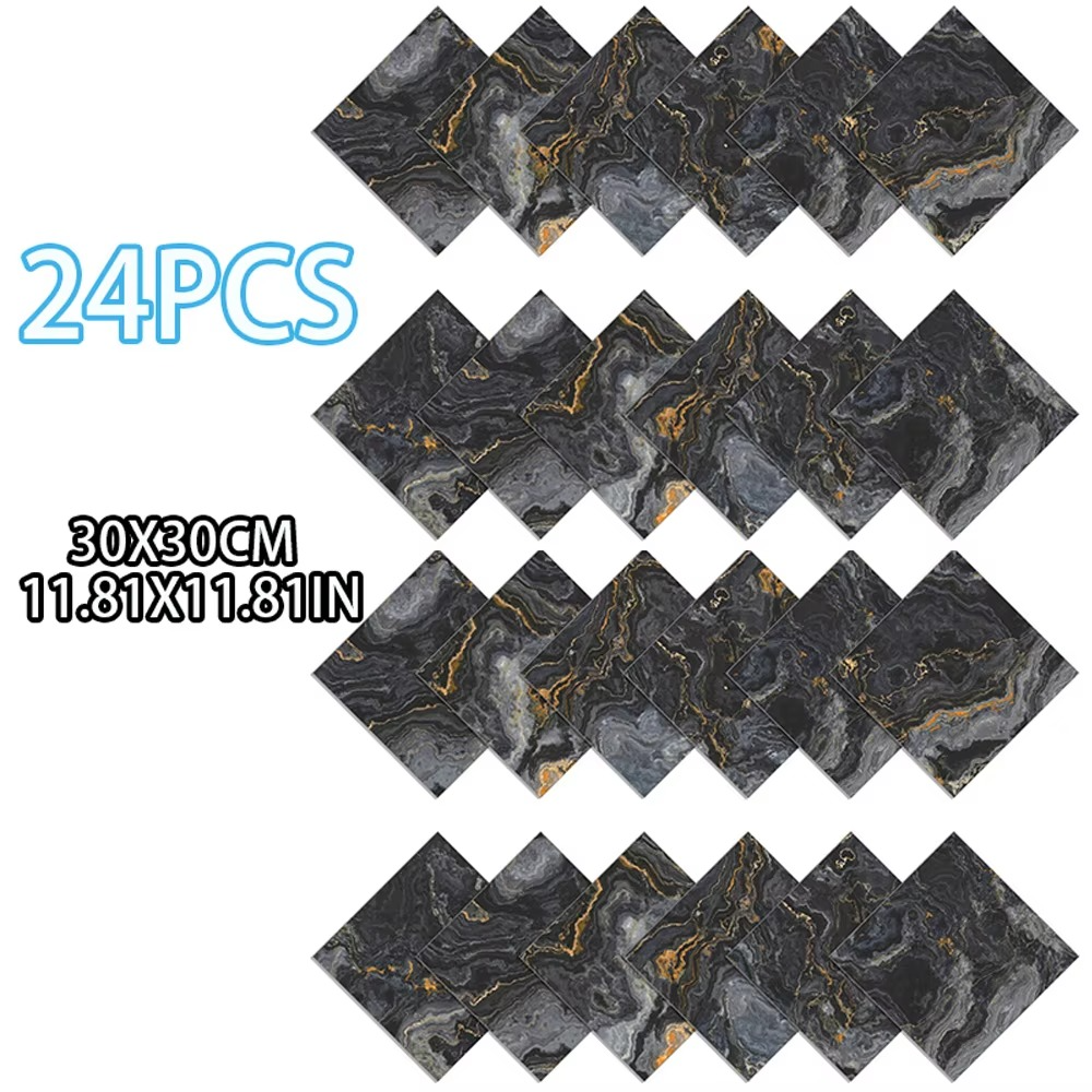 24pcs 3D Faux Stone Peel and Stick Wall Panel Self Adhesive Kitchen Tile Backsplash 3D Wall Sticker Tile Sticker 30cm x 30 cm