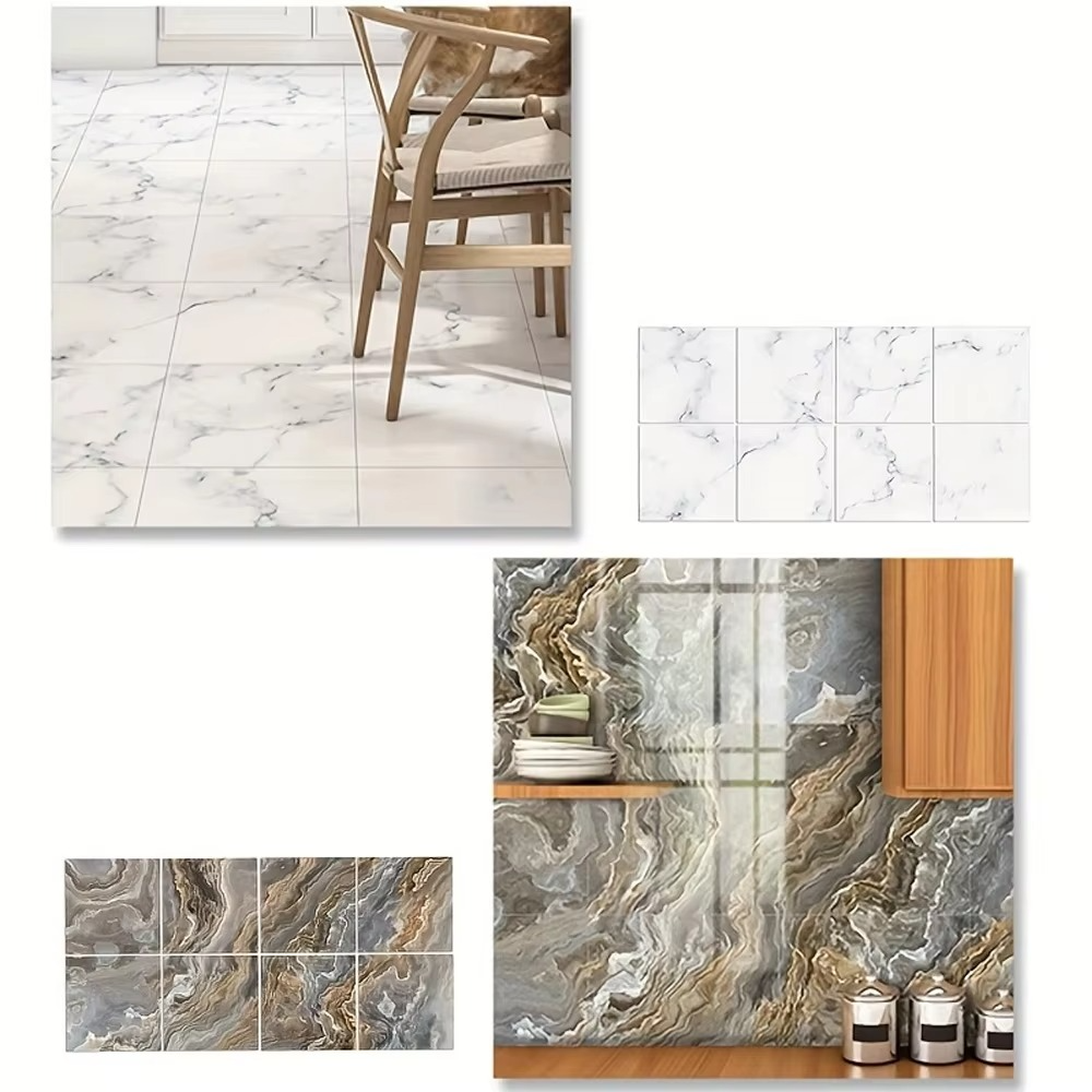 24pcs 3D Faux Stone Peel and Stick Wall Panel Self Adhesive Kitchen Tile Backsplash 3D Wall Sticker Tile Sticker 30cm x 30 cm