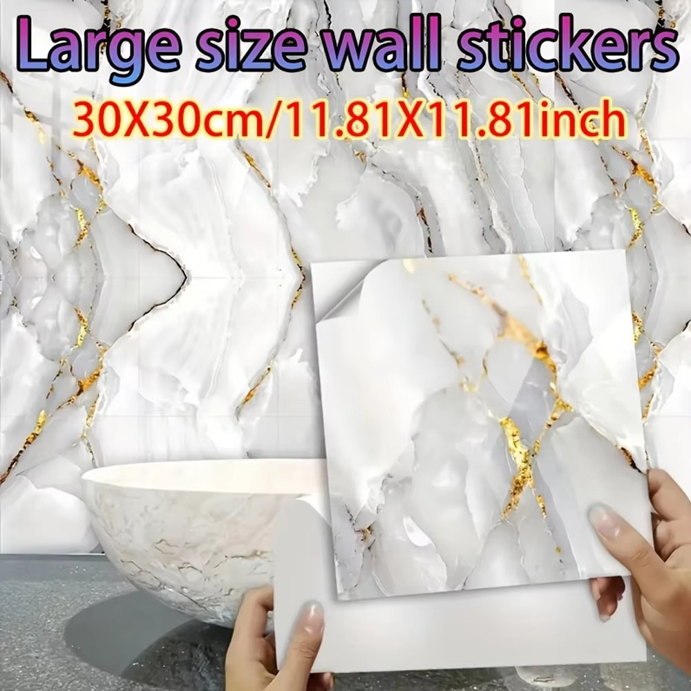 24pcs 3D Faux Stone Peel and Stick Wall Panel Self Adhesive Kitchen Tile Backsplash 3D Wall Sticker Tile Sticker 30cm x 30 cm