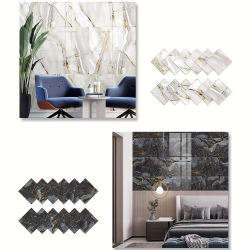 24pcs 3D Faux Stone Peel and Stick Wall Panel Self Adhesive Kitchen Tile Backsplash 3D Wall Sticker Tile Sticker 30cm x 30 cm