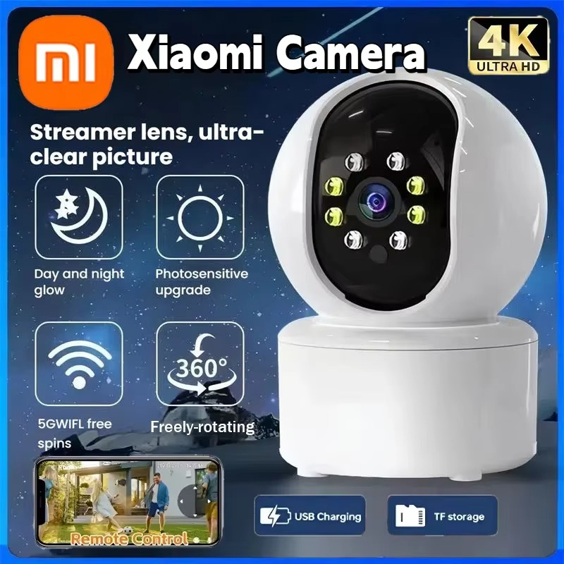 Xiaomi WiFi Home Security Camera 4K Dual Screen Baby Monitor AI Human Detection Night Vision 2-way Audio Surveillance Monitor