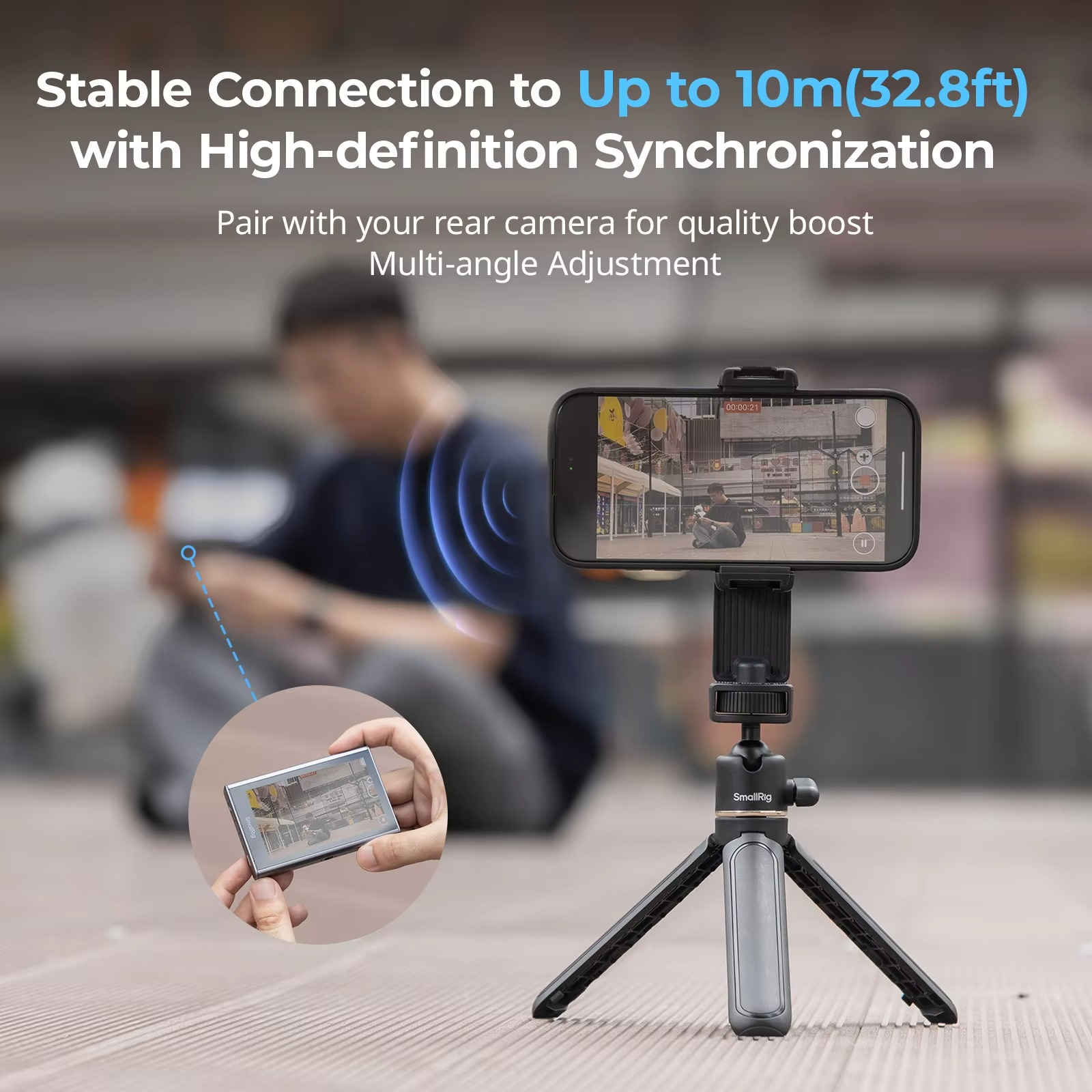 SmallRig Wireless Video Monitor for Phone Vlog Kit with Remote Control 1500mAh Battery for iPhone & Android Mobile Phone 4851