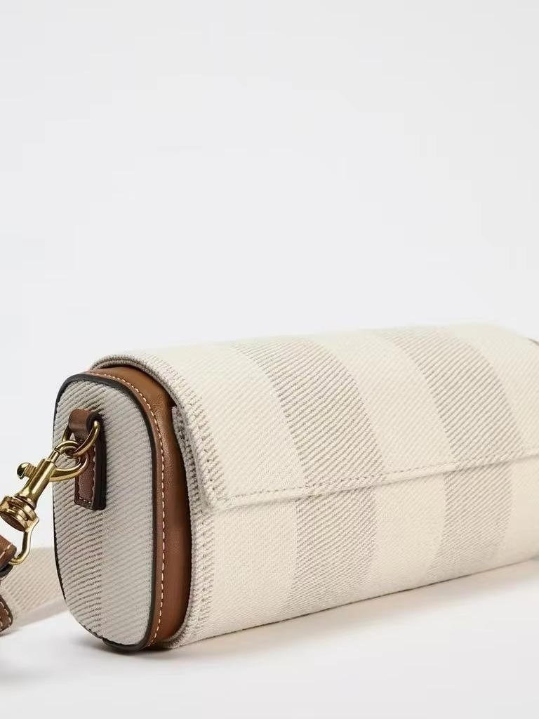 New 2025 ZA Home Cross-Border Women's Bag Pillow aped Cylindrical Unique Design Quali Ladies Handbag Retro Sle Canvas