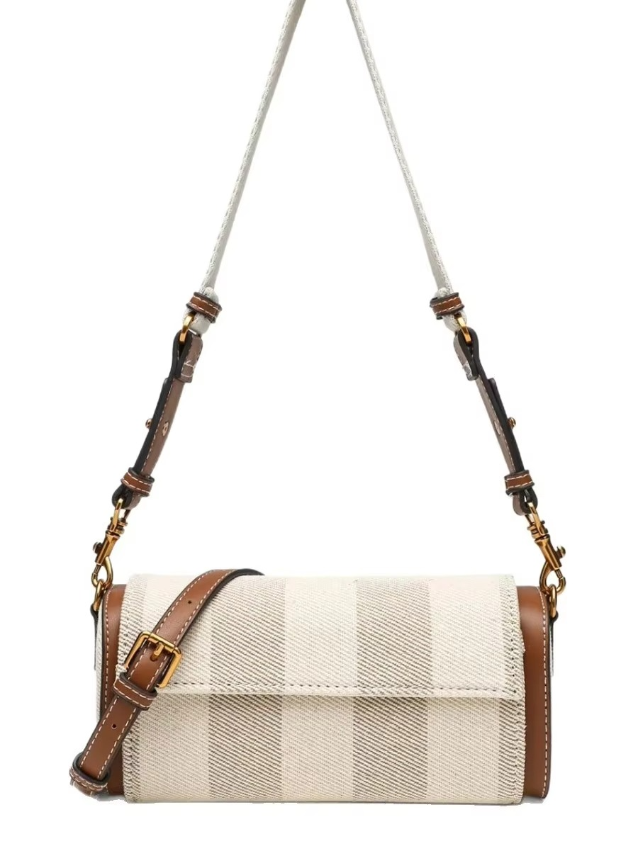 New 2025 ZA Home Cross-Border Women's Bag Pillow aped Cylindrical Unique Design Quali Ladies Handbag Retro Sle Canvas