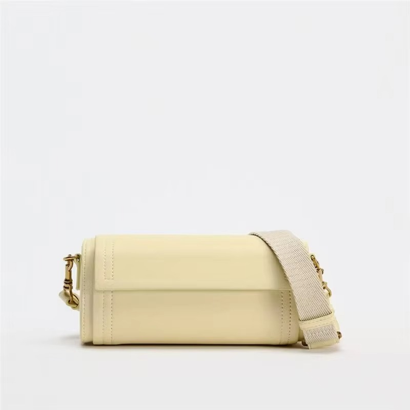 New 2025 ZA Home Cross-Border Women's Bag Pillow aped Cylindrical Unique Design Quali Ladies Handbag Retro Sle Canvas