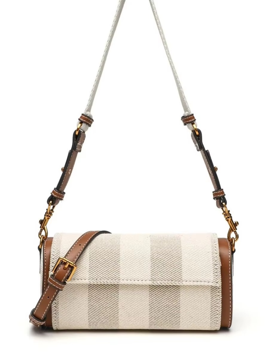 New 2025 ZA Home Cross-Border Women's Bag Pillow aped Cylindrical Unique Design Quali Ladies Handbag Retro Sle Canvas