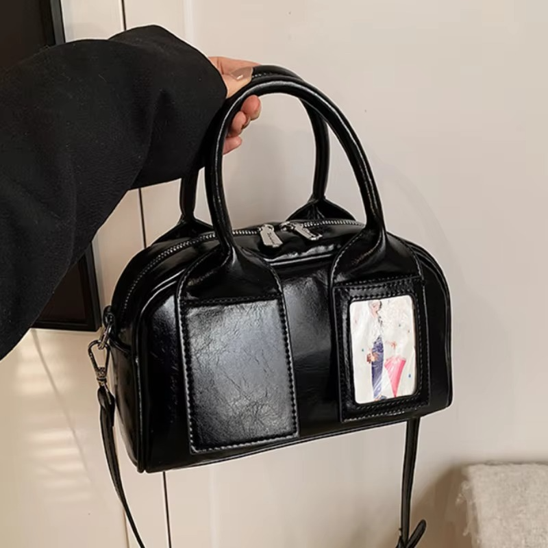 Korean New High-end Luxury Pillow Bag Brand Designer Versatile Commuter Shiny Leather Messenger Handbag Girl Japanes Student Bag