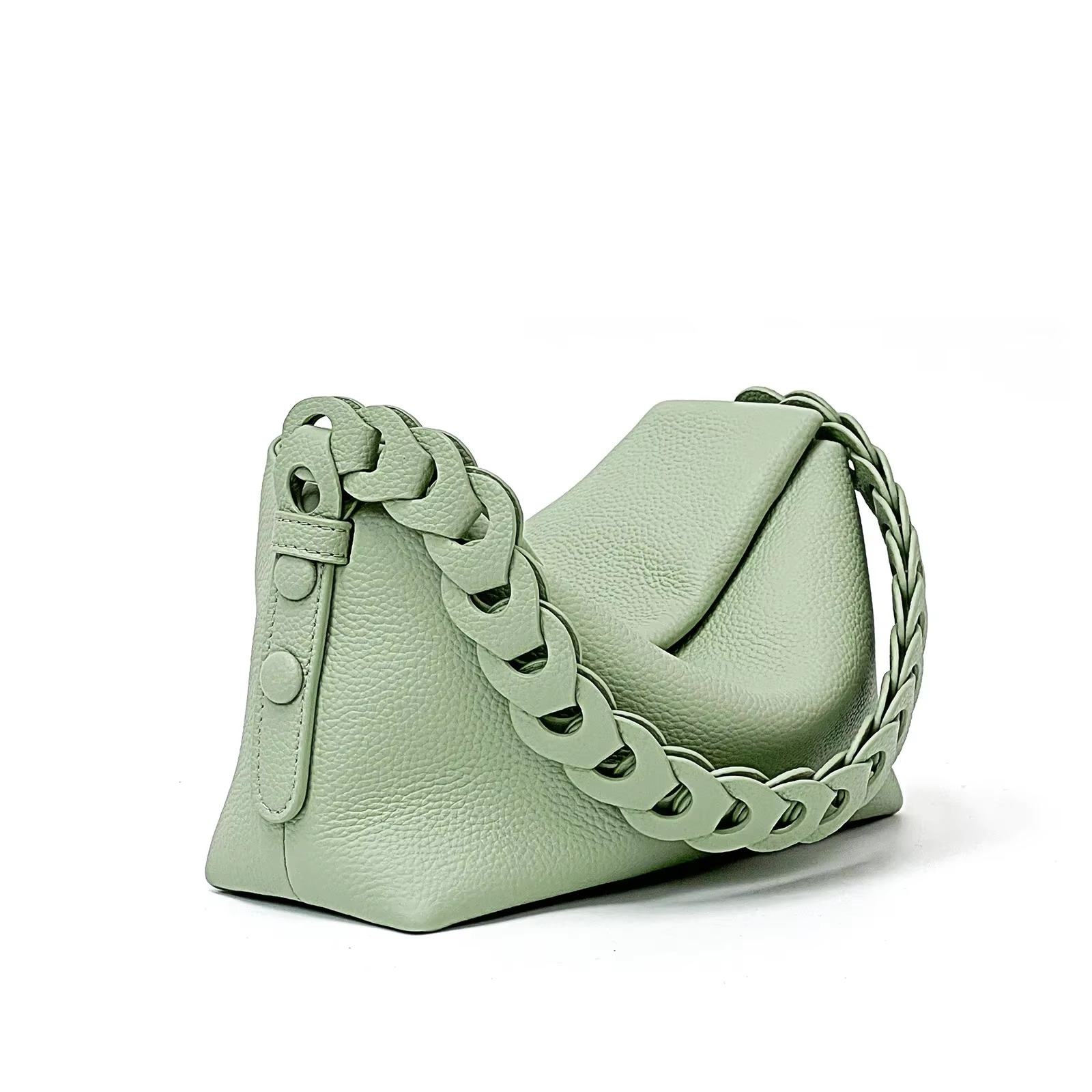 Genuine leather underarm bag female new niche woven single shoulder crossbody handbag simple fashion temperament pillow bag
