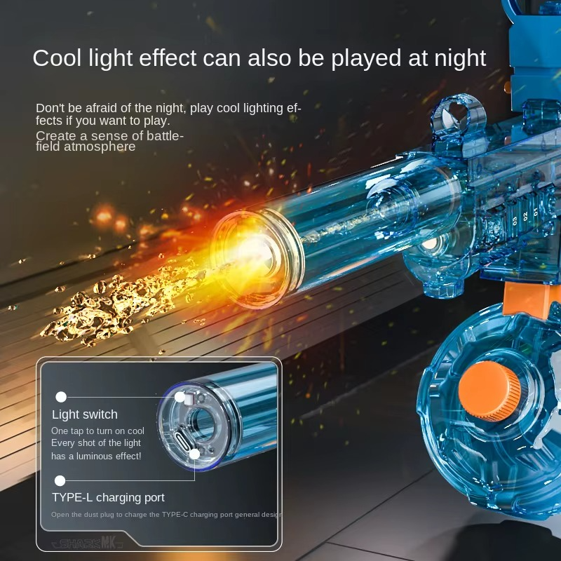 Water Guns Electric For Adults Powerful Squirt Automatic Water Suction Water Blasters Summer Outdoor Beach Toy For Kids Gift