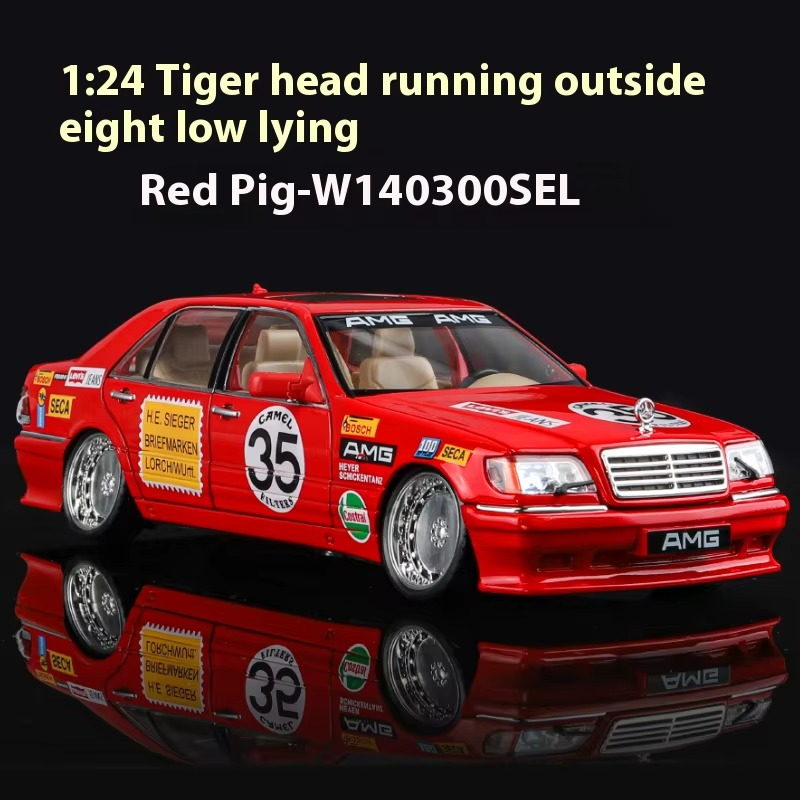 1:24 Benz S W140 320SEL Modified Version Super Racing Car Alloy Metal Diecast Model Car Collecting Hobbies Ornaments