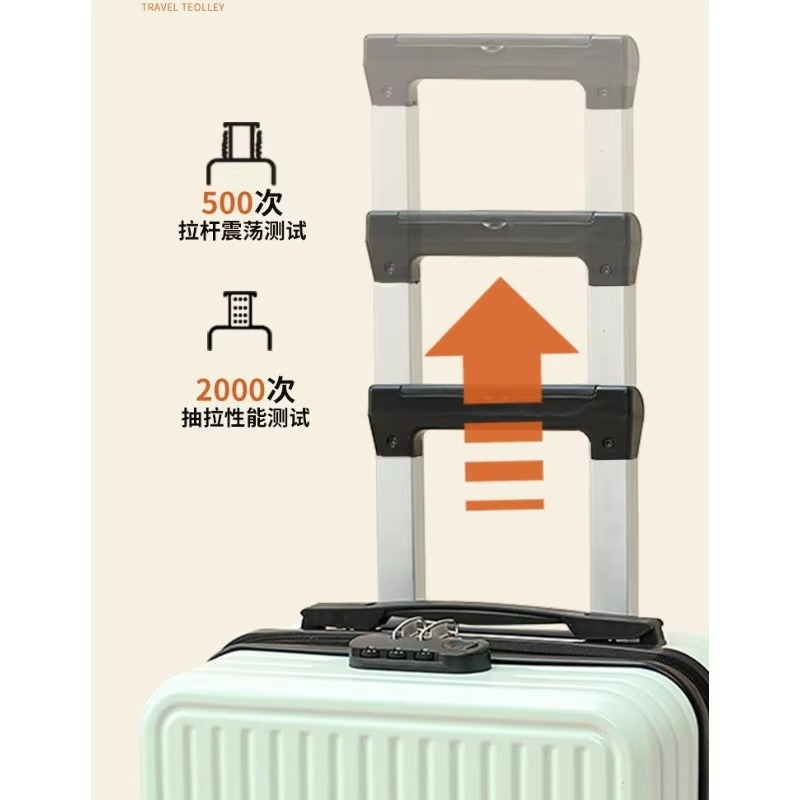 2025 New Style Luggage 14-Inch Fashionable Lightweight Boarding with Water Cup Holder Mobile Phone Holder Large Capacity Luggage