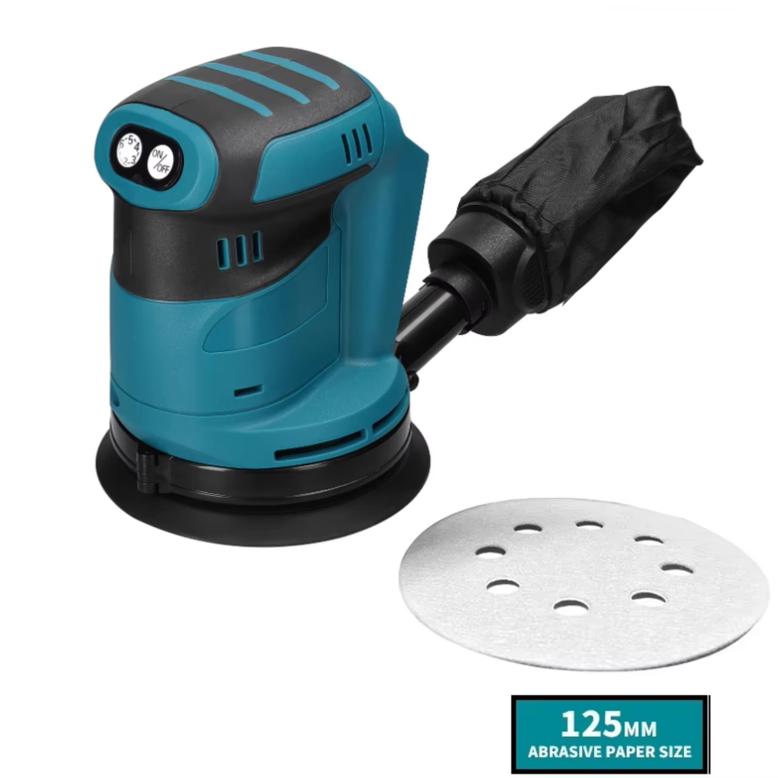 125mm Brush Motor Cordless Orbital Sander Wood Grinder Electric Polisher Waxing Grinding Sanding Machine for Makita 18V Battery