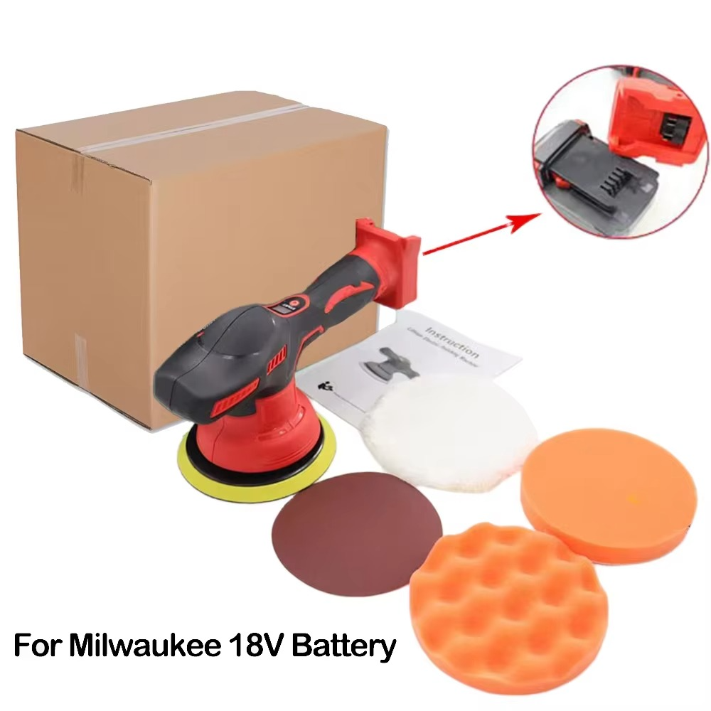 Electric Car Polisher 8 Gears Adjustable Cordless Auto Waxing Sanding Sealing Glaze Tool Fit Makita/Dewalt/Milwaukee 18V Battery
