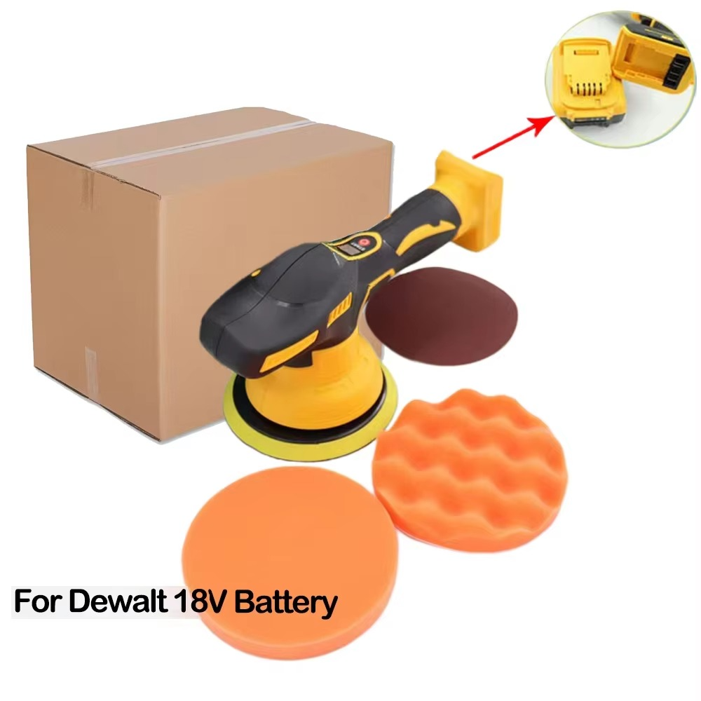 Electric Car Polisher 8 Gears Adjustable Cordless Auto Waxing Sanding Sealing Glaze Tool Fit Makita/Dewalt/Milwaukee 18V Battery