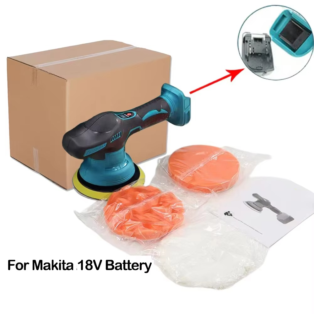 Electric Car Polisher 8 Gears Adjustable Cordless Auto Waxing Sanding Sealing Glaze Tool Fit Makita/Dewalt/Milwaukee 18V Battery