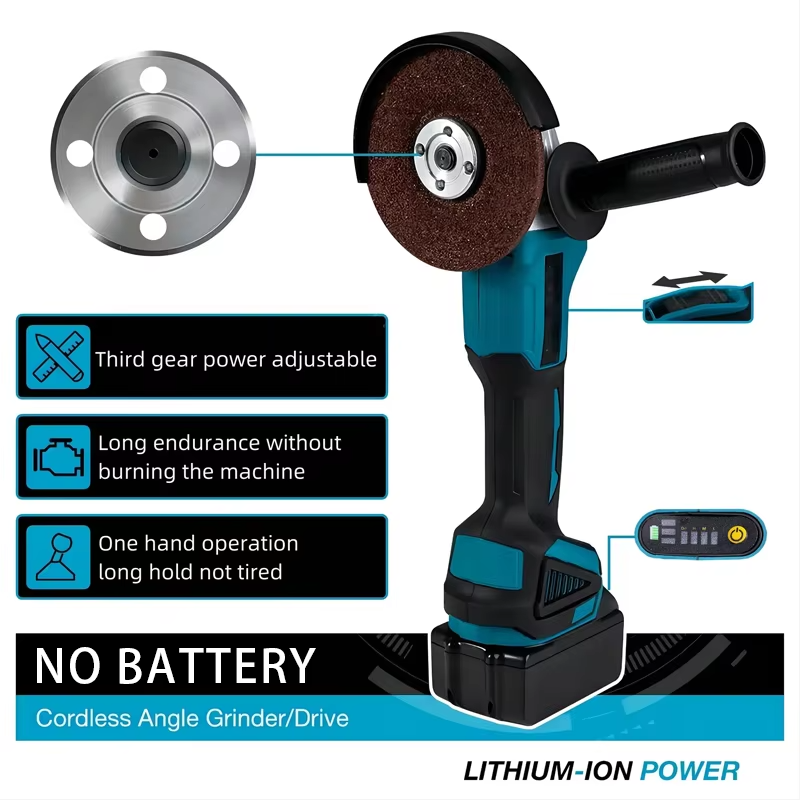 125mm Brushless Angle Grinder Li-ion Battery Cordless Cutting Polishing Grinding For Makita 18V Battery