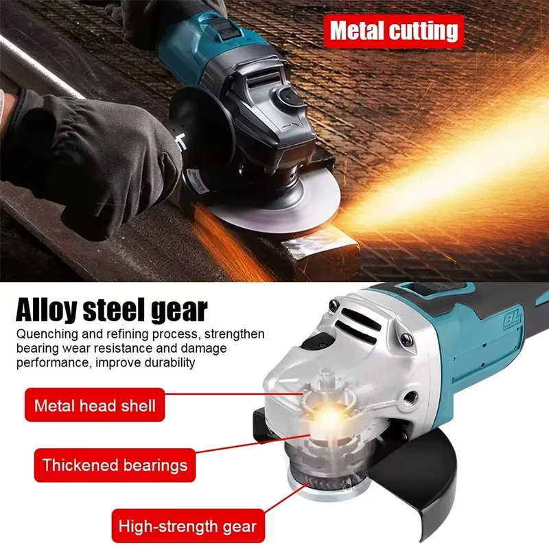 125mm Brushless Angle Grinder Li-ion Battery Cordless Cutting Polishing Grinding For Makita 18V Battery