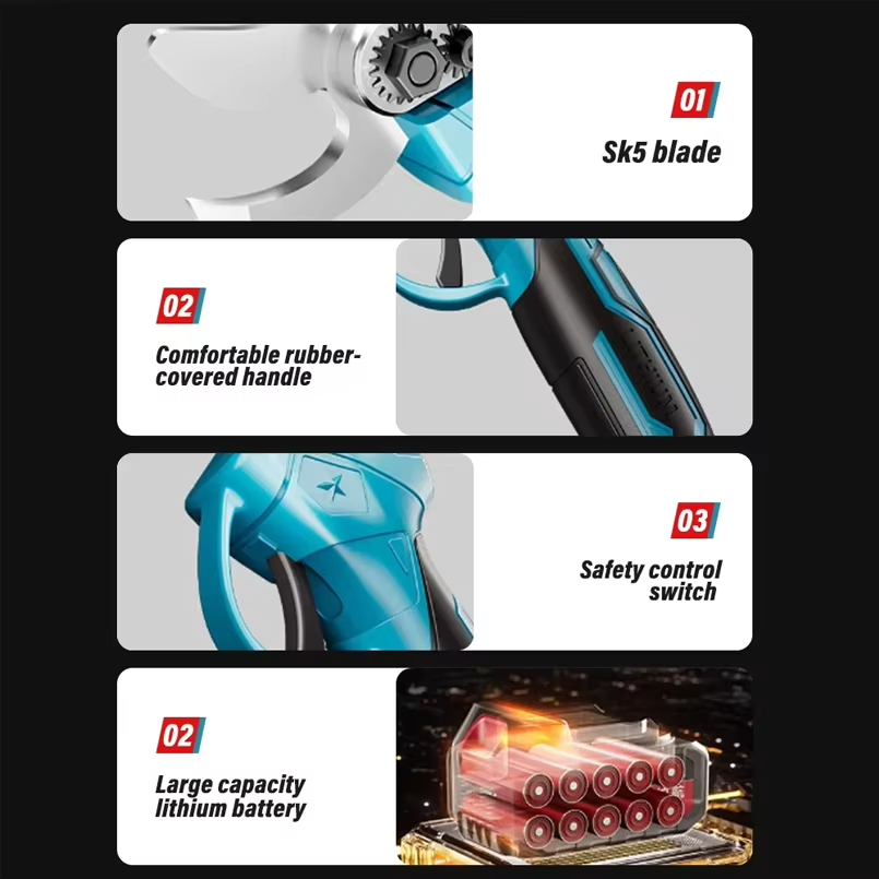 Electric Pruning Shears Professional Cordless Electric Pruning Battery Powered Tree Branch Pruner Electric Garden Scissors