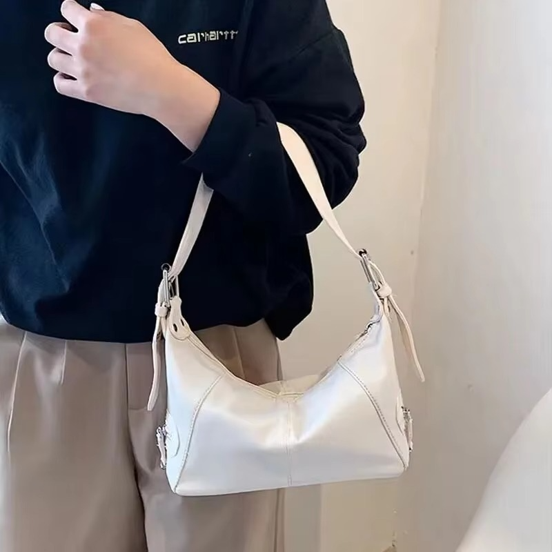 Underarm Bag Women's Bag Cool Drag Style Single Shoulder Underarm Stick Bag Niche Design Leather Zipper Single Shoulder Handbag