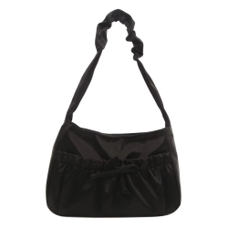 Cool Satin Pleated Hand Bag Bow Korean Style INS Shoulder Bag Luxury Portable Fashion Underarm Bag Outdoor