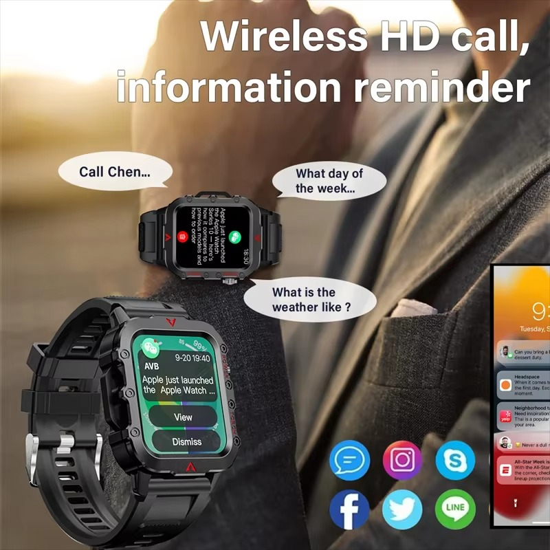2025 Sports Smart Watch 1.71" Health Smartwatch For Man Woman Blood Oxygen BT Talking Watch For Iphone 16 Xiaomi Huawei Sony