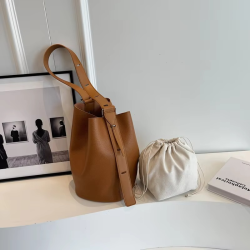 Retro PU Leather Shoulder Crossbody Bag for Women Popular Designer Fashion Female Large Capacity Bucket Handbags Underarm Bag