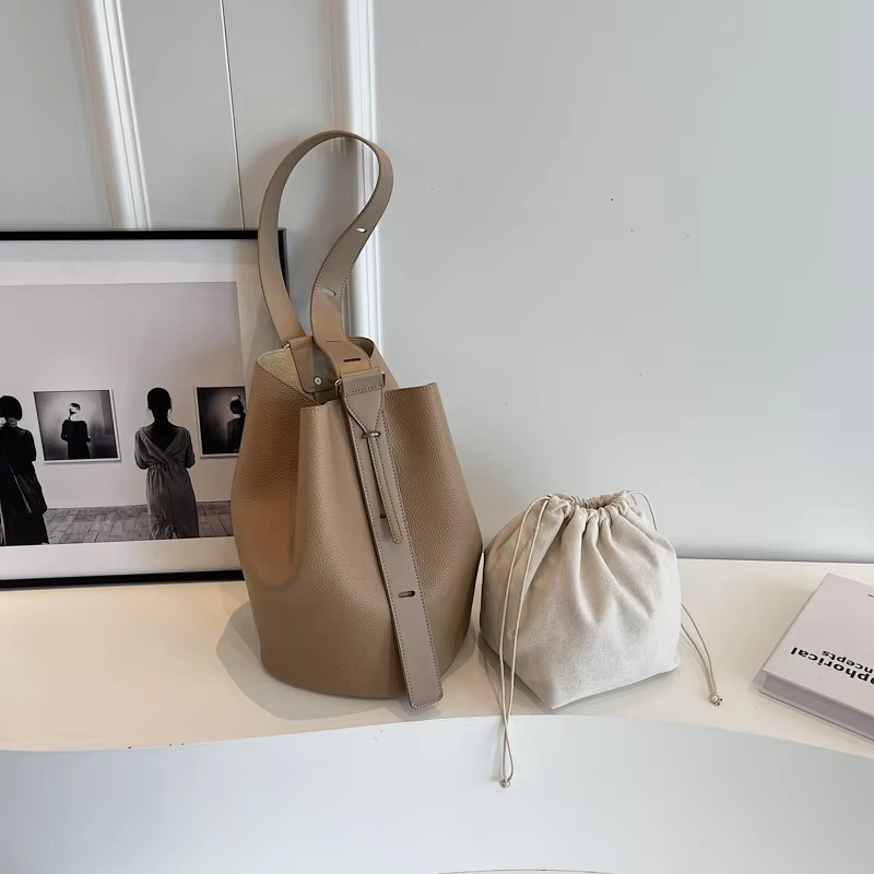 Retro PU Leather Shoulder Crossbody Bag for Women Popular Designer Fashion Female Large Capacity Bucket Handbags Underarm Bag