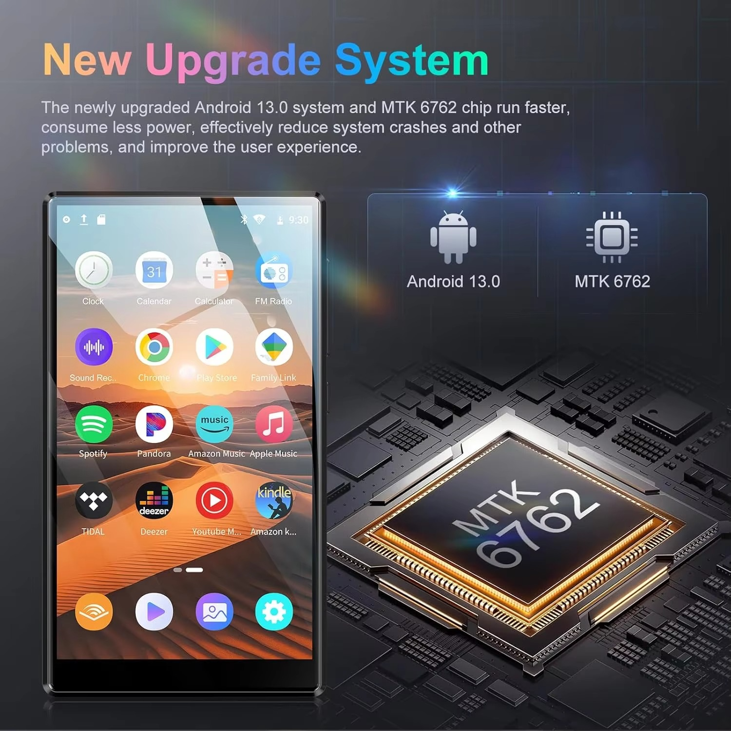 1080P Android 13.0 4.7-inch 96GB (64GB+32GB) MP3/MP4 player with Bluetooth and WiFi, up to 1TB178.12