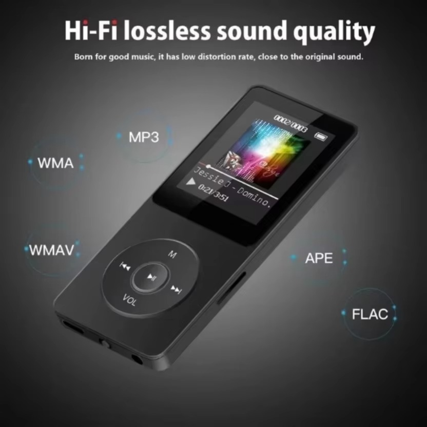 1.8 inch MP3 Player Built-in Speaker Portable Music Player Bluetooth 5.4 Stereo Player Sports FM Radio E-Book TF Recording49.18