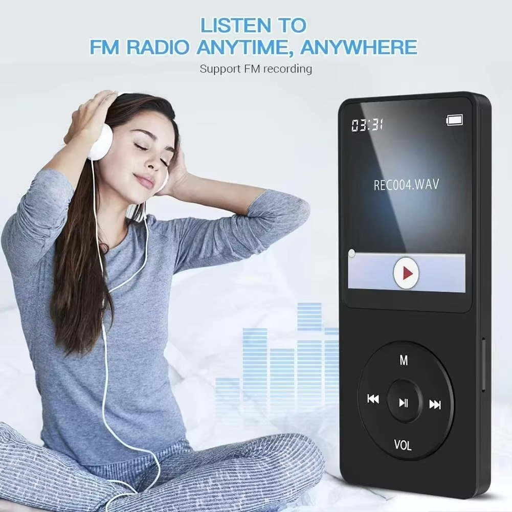 1.8 inch MP3 Player Built-in Speaker Portable Music Player Bluetooth 5.4 Stereo Player Sports FM Radio E-Book TF Recording49.18