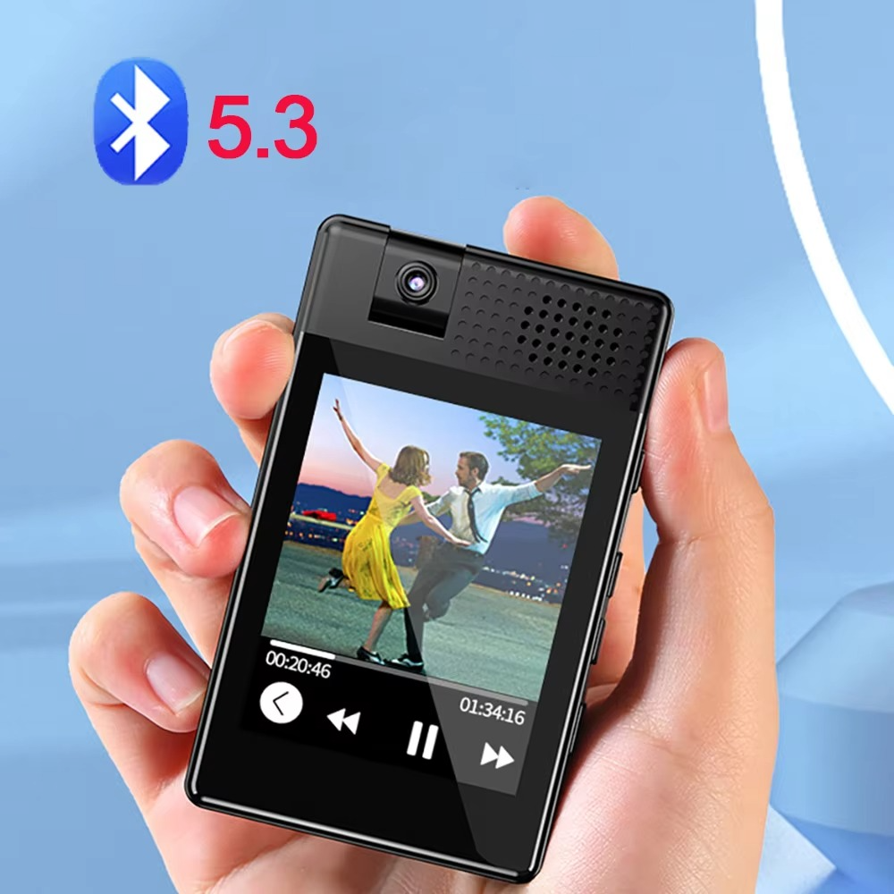 Bluetooth 5.3 MP3 Music Player Built-in Speaker 2.5 Inch Full Touch Screen HIFI Walkman With E-book/Pedometer