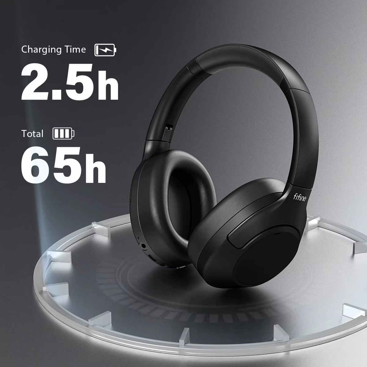 FIFINE Bluetooth wireless headset,Noise Canceling Headphones with Transparency Mode,Deep Bass,Clear Calls,80H Playtime -X3
