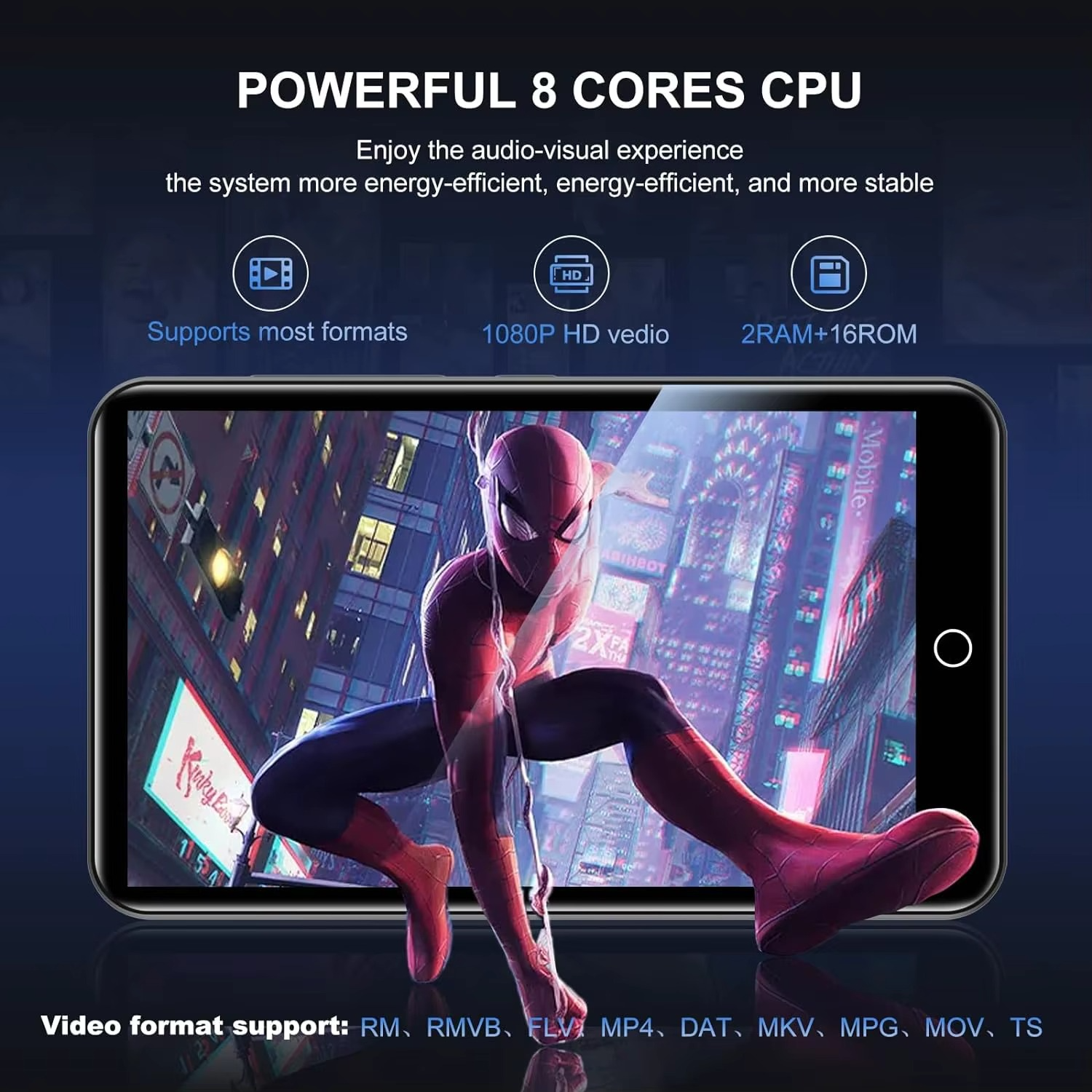 80GB (16GB+64GB) MP3 Player Android 9.0 with Bluetooth and WiFi, 4.0-inch with speakers, FM radio, eBooks, capacity up to 512GB