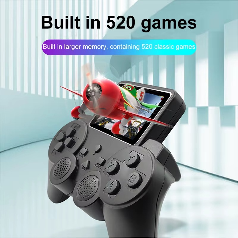 S10 Portable Video Game Consoles Gamepad Controller 2.4-inch Built-in 520 Games Retro Handheld Game Player AV Output Control