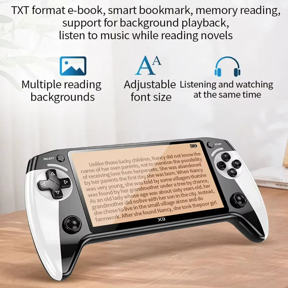X9 Handheld Game Console With 3000Games 5.5inch Screen Retro Video Game Built in 9 Emulators Large Battery Type-C Charging