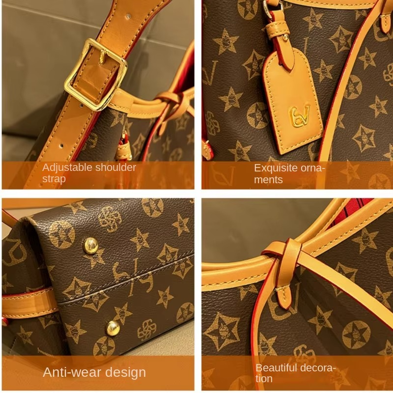 Light luxury brand handbag 2024 new autumn and winter high-end fashion designer large capacity handbag shoulder crossbody bag