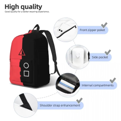 Calamari Games Geometry For Girls Boys Large Capacity Student Backpack Lightweight waterproof Backpack