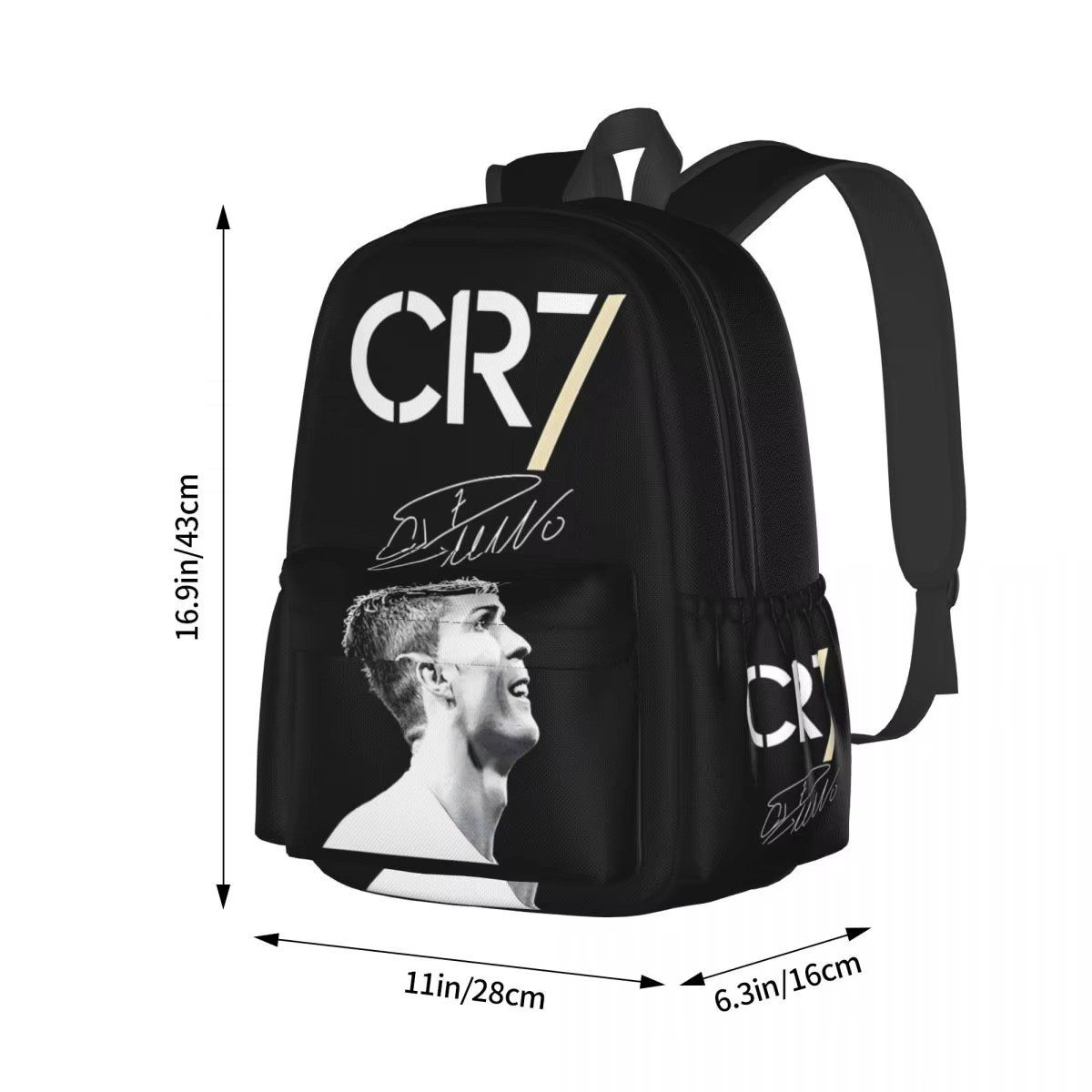 Cristiano Ronaldo CR7 New Fashion High Capacity Waterproof College Backpack Trendy Laptop Travel Book Bag