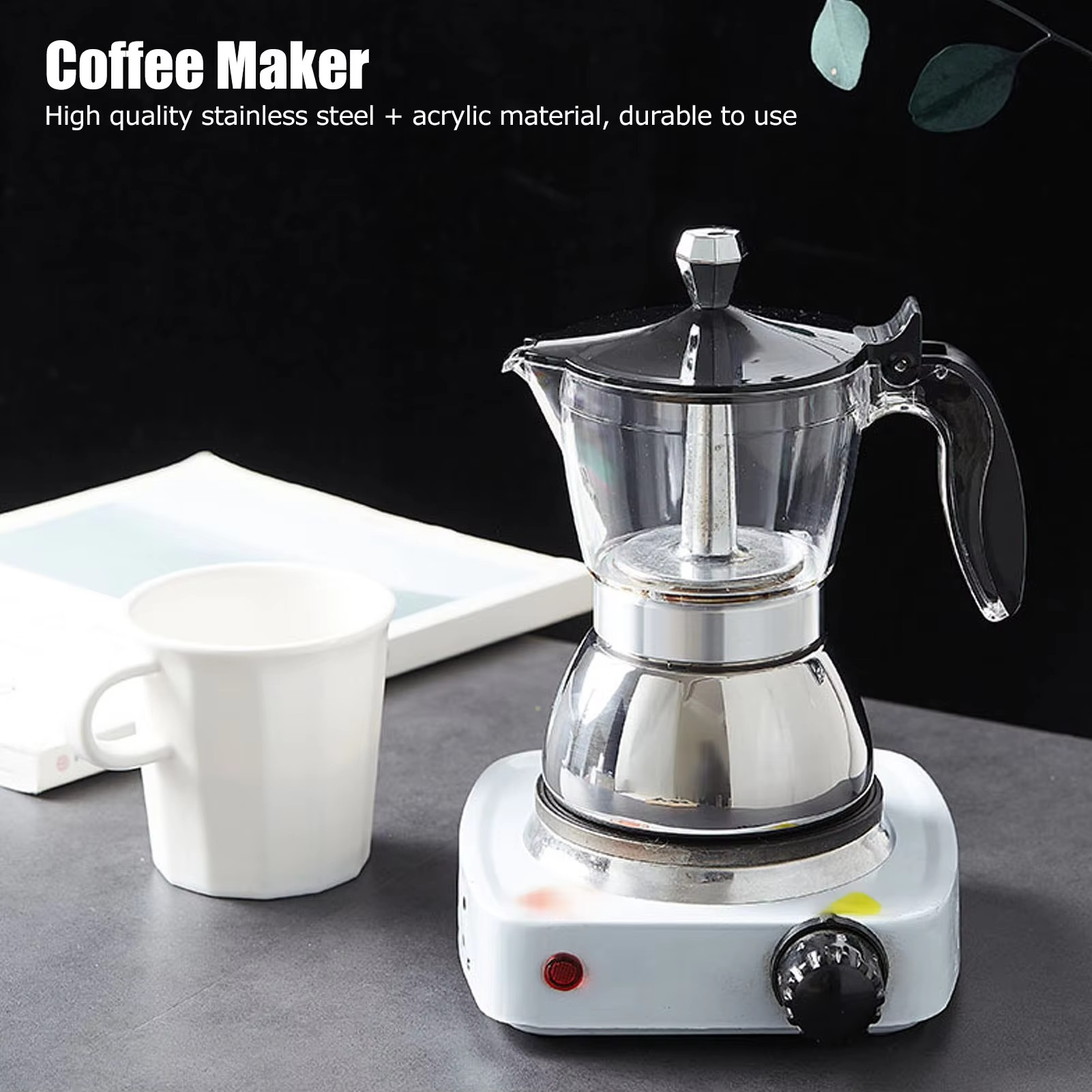 Bincoo Three Valve Mocha Pot – Premium 316 Stainless Steel Espresso Maker