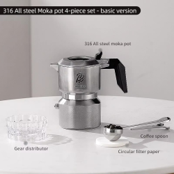 Bincoo Three Valve Mocha Pot – Premium 316 Stainless Steel Espresso Maker