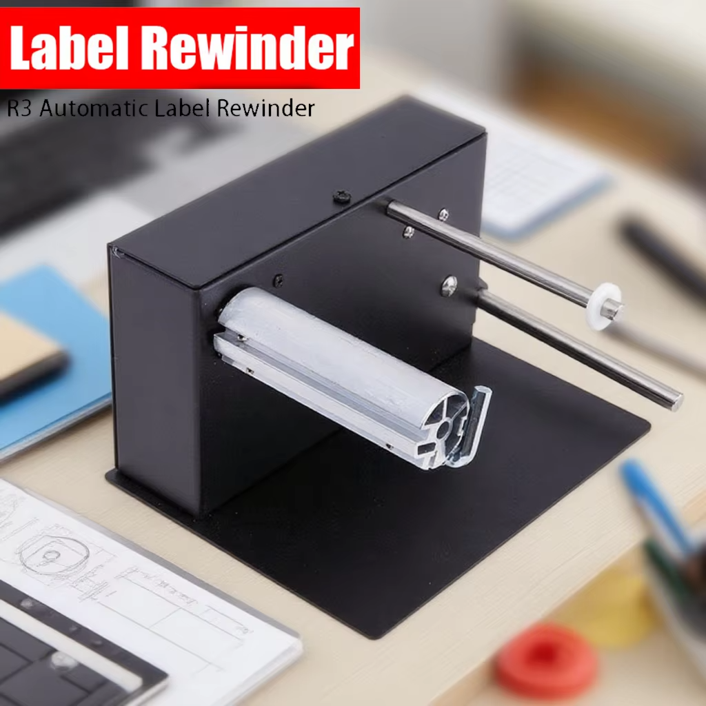 R3 Automatic Two-Way Label Rewinder Self-Adhesive Sticker Reeling Machine Barcode Labeling System for Office & Home Use