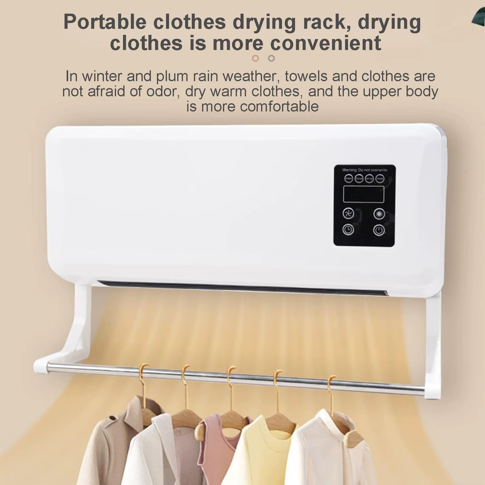 Portable Ductless Air Conditioner Wall mounted Air Conditioner blowing and heating with Remote Control for Apartment Dormitory