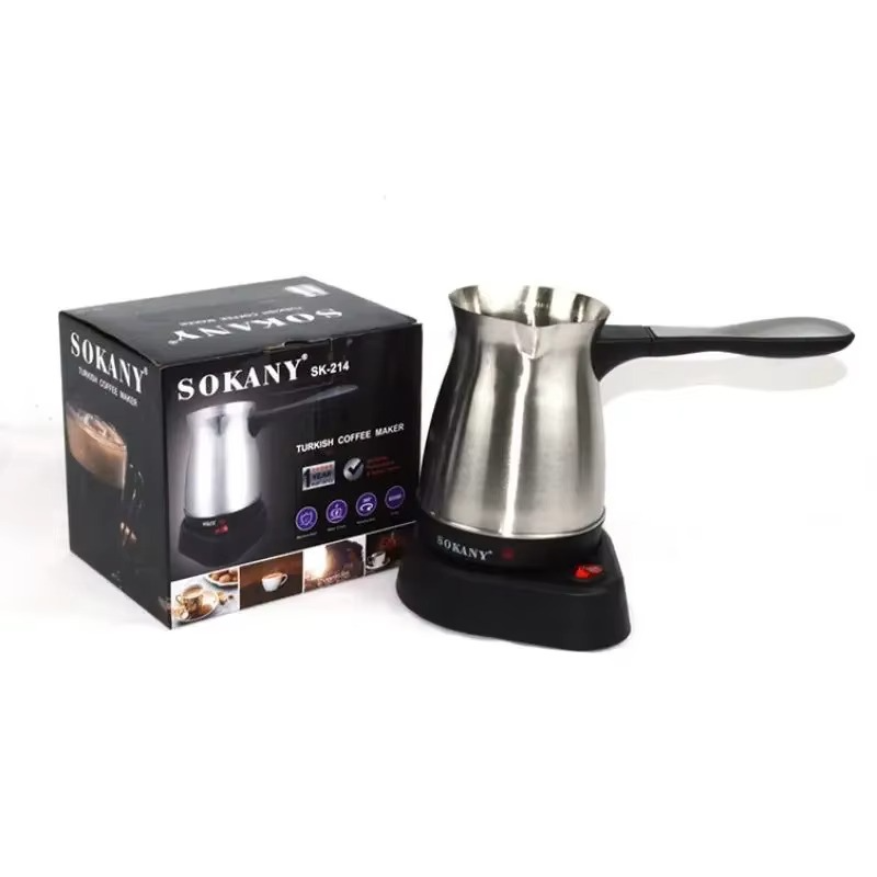 600W Turkish Electric Coffee Maker, 500ml Detached Italian Moka Pot