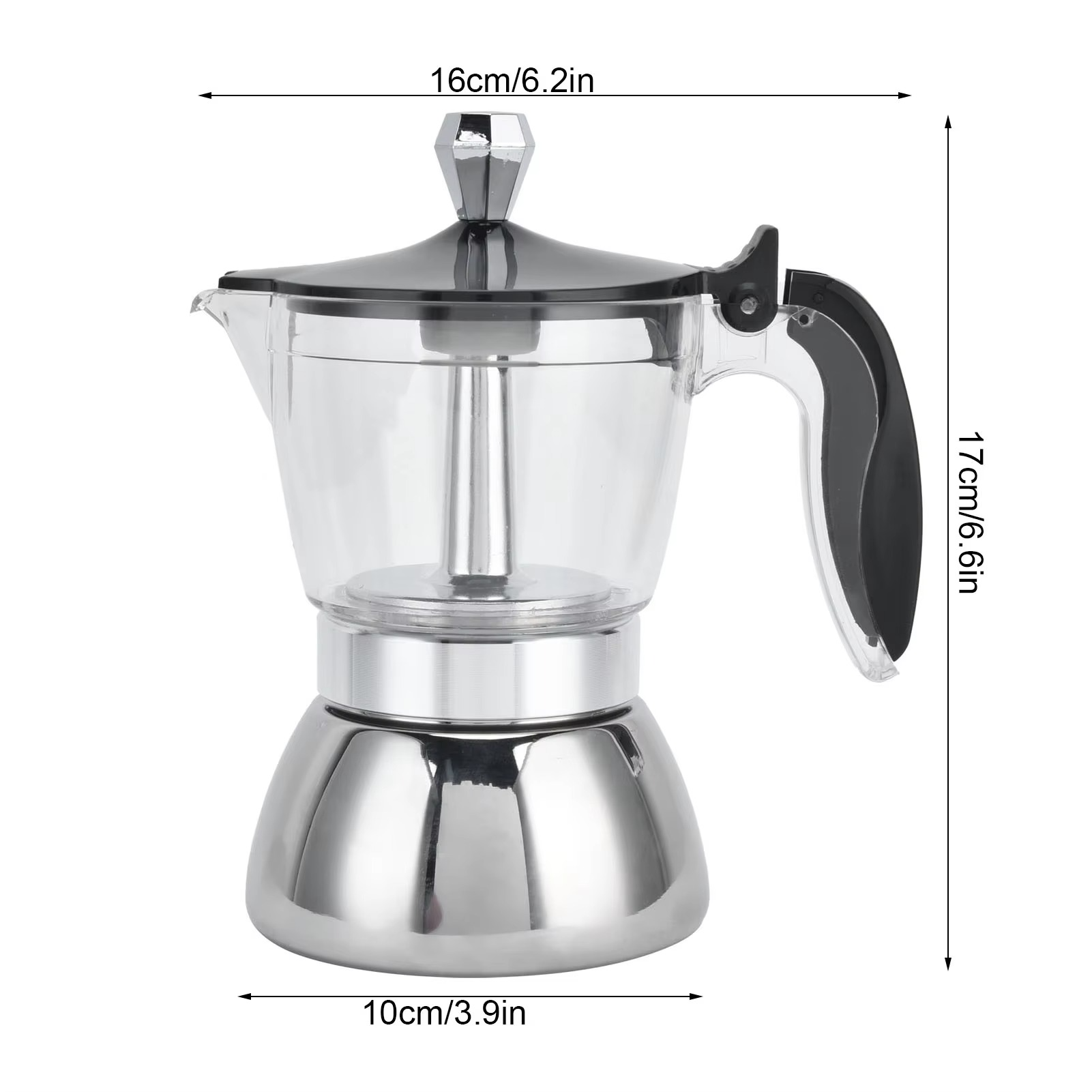 600W Turkish Electric Coffee Maker, 500ml Detached Italian Moka Pot