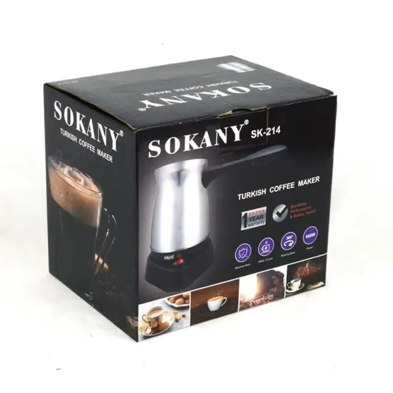 600W Turkish Electric Coffee Maker, 500ml Detached Italian Moka Pot
