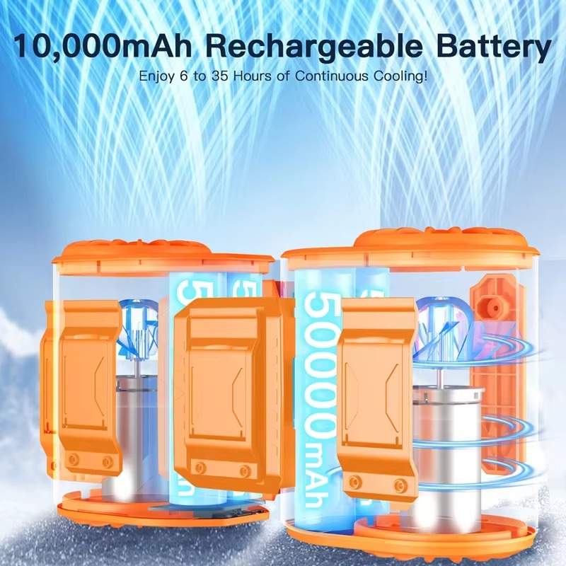 Xiaomi Dual Motors Belt Clip 20000RPM Rechargeable Waist Neck Fan 10000mAh 선풍기 portable air conditioner ventilador portátil