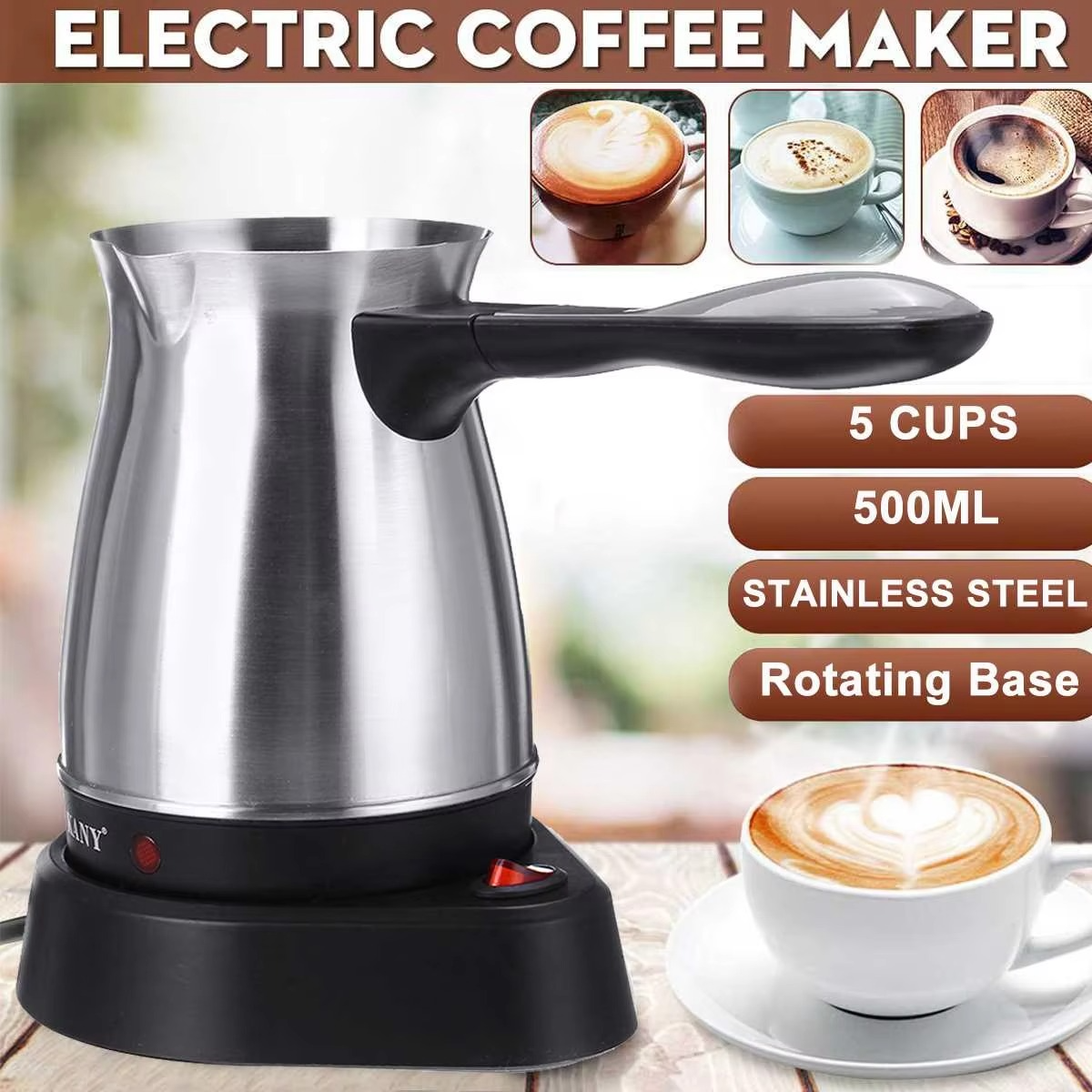 220V Coffee Make 500ml Stainless Steel Separated Italian Mocha Pot