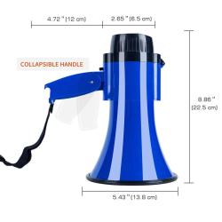 Megaphone Sturdy with 240S Recording Foldable Handle Lightweight 500M Distance Cheering Gifts with Siren 30W for Outdoors Rescue
